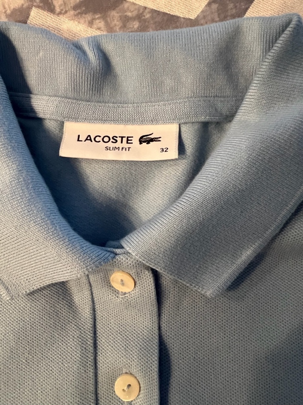 Lacoste Sky Blue Slim Fit Button-Down Polo